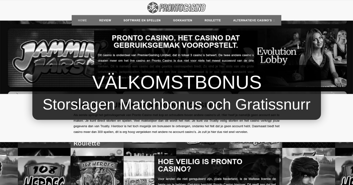 Pronto Casino för svenska spelare